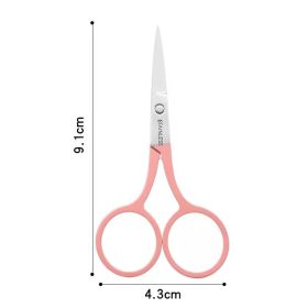 1Pcs Eyebrow Scissor Makeup Eyelash Trimmer Facial Hair Remover Manicure Scissor Nail Cuticle Tool Beauty Scissors (Color: Pink)